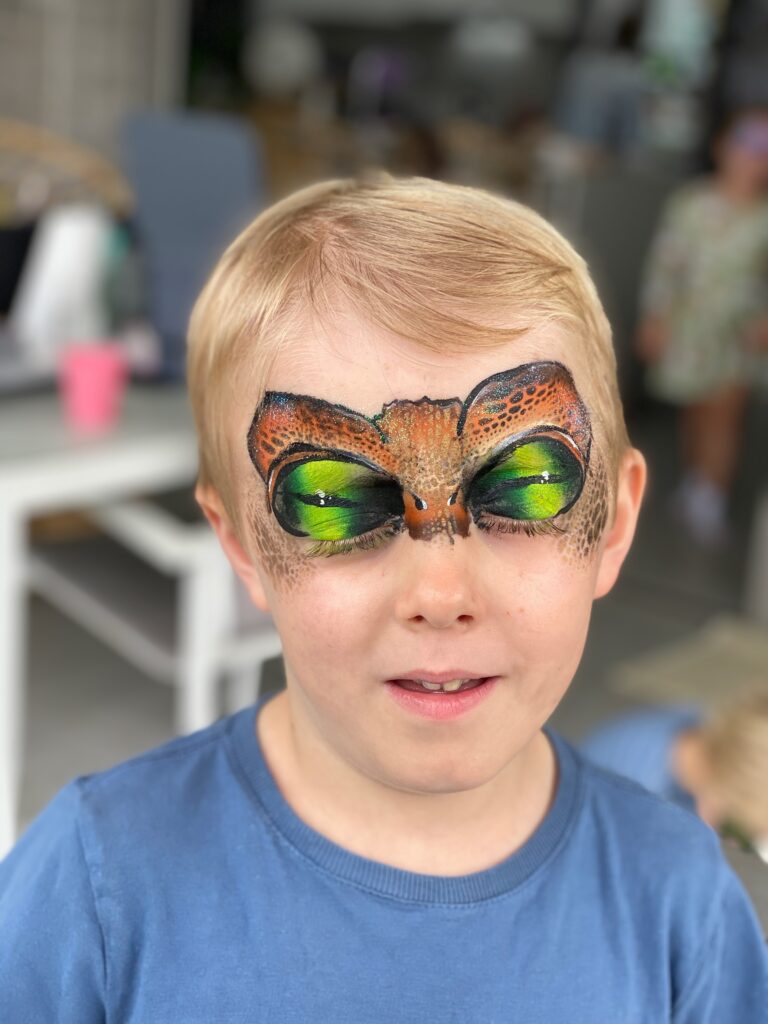 Bundaberg facepainter Basalt Beasts Cane Toad facepainting